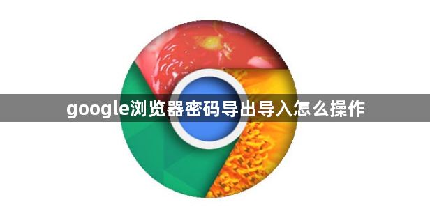 google浏览器密码导出导入怎么操作1