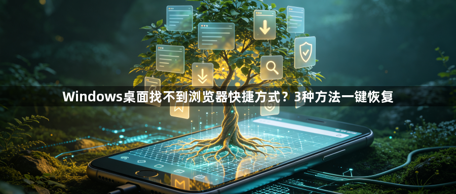 Windows桌面找不到浏览器快捷方式？3种方法一键恢复1