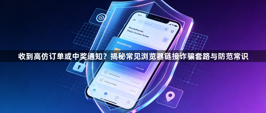 收到高仿订单或中奖通知?揭秘常见浏览器链接诈骗套路与防范常识1