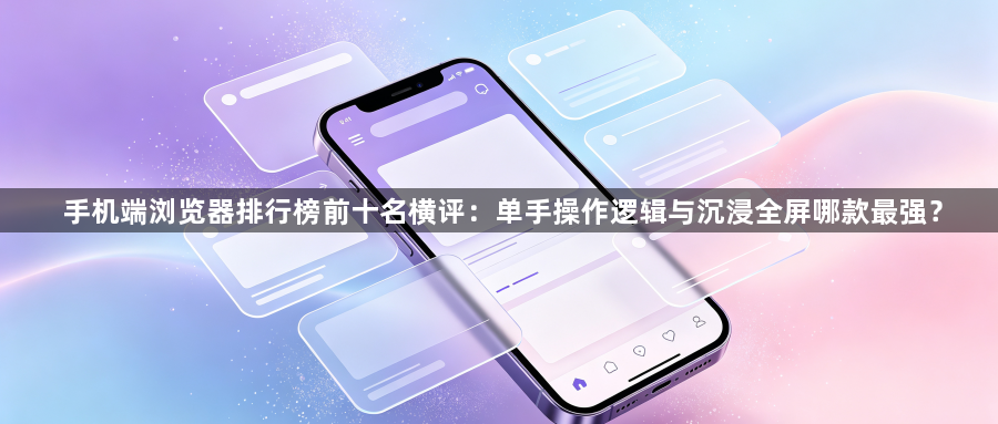 手机端浏览器排行榜前十名横评：单手操作逻辑与沉浸全屏哪款最强？1